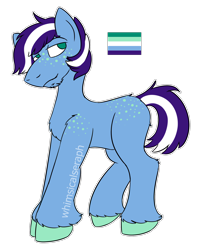 Size: 1600x2000 | Tagged: safe, artist:whimsicalseraph, oc, oc only, earth pony, pony, adoptable, big hooves, blank flank, blue coat, blue hooves, body freckles, butt fluff, chest fluff, chin fluff, colored, colored hooves, flat colors, freckles, gay pride flag, hock fluff, hooves, lidded eyes, male, mlm pride flag, no catchlights, no pupils, pride, pride flag, raised leg, short mane, short tail, shoulder fluff, shoulder freckles, signature, simple background, solo, stallion, standing, tail, teal eyes, transparent background, two toned mane, two toned tail, unshorn fetlocks
