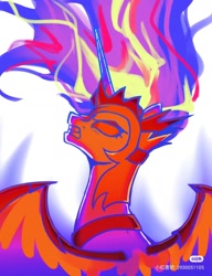 Size: 1080x1404 | Tagged: safe, artist:shiqiuzhu, daybreaker, alicorn, pony, g4, angry, female, furious, mane of fire, mare, rage, rage face, solo