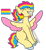 Size: 1550x1700 | Tagged: safe, artist:whimsicalseraph, oc, oc only, pegasus, pony, adoptable, blank flank, blue hooves, colored, colored hooves, colored wings, colored wingtips, curly mane, curly tail, eyes closed, flat colors, hooves, pansexual, pansexual pride flag, pegasus oc, pink wingtips, ponytail, pride, pride flag, simple background, sitting, smiling, solo, spread wings, tail, three toned mane, three toned tail, tied mane, transparent background, two toned wings, unshorn fetlocks, wings, yellow coat