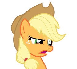 Size: 5642x5000 | Tagged: safe, artist:broneill95, applejack, earth pony, pony, g4, one bad apple, applejack is best facemaker, applejack's hat, cowboy hat, female, hat, head only, mare, open mouth, simple background, solo, transparent background, vector