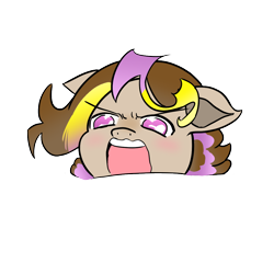 Size: 1080x1080 | Tagged: safe, artist:adamata64, oc, oc only, oc:hors, angry, anime face, anime style, face, peeking, simple background, solo, transparent background, yelling