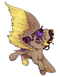 Size: 4655x6000 | Tagged: safe, artist:midnightpremiere, oc, oc only, oc:hors, pegasus, curly hair, flying, hair bun, simple background, smiling, solo, spread wings, transparent background, wings