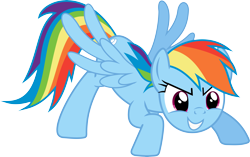 Size: 7922x4960 | Tagged: safe, artist:jimithestache, rainbow dash, pegasus, pony, g4, the mysterious mare do well, female, grin, mare, multicolored hair, rainbow hair, simple background, smiling, solo, transparent background, vector