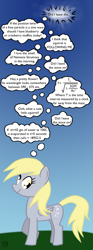 Size: 500x1350 | Tagged: artist needed, source needed, safe, derpy hooves, pegasus, pony, g4, adhd, cross-eyed, math, physics, solo, thought bubble