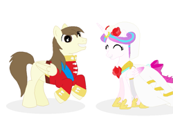 Size: 851x587 | Tagged: safe, artist:shera5, pound cake, princess flurry heart, alicorn, pegasus, pony, g4, clothes, dress, duo, duo male and female, eyes closed, female, male, mare, older, older flurry heart, older pound cake, ship:poundflurry, shipping, simple background, stallion, straight, wedding dress, wedding suit, white background