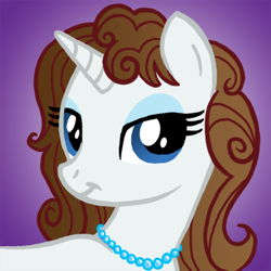 Size: 450x450 | Tagged: safe, artist:tim-kangaroo, pony, unicorn, g4, female, horn, jewelry, looking at you, mare, necklace, ponified, solo, tabitha st. germain