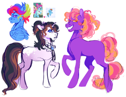 Size: 1978x1528 | Tagged: safe, artist:cactiflowers, oc, oc only, earth pony, pegasus, pony, unicorn, earth pony oc, horn, pegasus oc, solo, unicorn oc