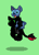 Size: 136x190 | Tagged: safe, dog, dragon, night fury, pony town, disney, dogified, dreamworks, duo, duo male, flying, green background, how to train your dragon, lilo and stitch, male, open mouth, simple background, species swap, stitch, toothless the dragon