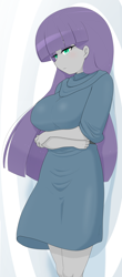 Size: 1668x3797 | Tagged: safe, artist:batipin, maud pie, human, equestria girls, g4, arm under breasts, breasts, busty maud pie, female, solo