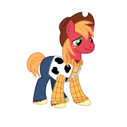 Size: 2100x2100 | Tagged: safe, artist:chanyhuman, big macintosh, earth pony, pony, g4, cowboy, cowboy hat, hat, male, pixar, simple background, solo, stallion, toy story, transparent background, woody