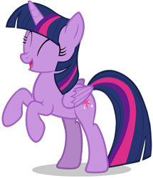 Size: 1860x2160 | Tagged: safe, artist:zslnews, twilight sparkle, alicorn, pony, g4, ^^, eyes closed, female, happy, mare, rearing, simple background, solo, transparent background, twilight sparkle (alicorn), vector