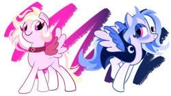 Size: 3852x2160 | Tagged: safe, artist:solarflare6041, oc, oc only, oc:solar eclipse, oc:solar flare, pegasus, pony, duo, pegasus oc