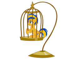 Size: 2048x1536 | Tagged: safe, artist:mlpfan3991, artist:ry-bluepony1, oc, oc only, oc:flare spark, pegasus, pony, g4, birdcage, cage, cute, female, sad, sadorable, simple background, solo, transparent background, vector