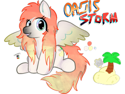 Size: 2160x1620 | Tagged: safe, artist:felixmcfurry, oc, oc only, oc:oasis storm, pegasus, pony, character name, colored wings, cutie mark, eyelashes, female, gradient snout, gradient wings, looking at you, mare, pegasus oc, shading, simple background, smiling, solo, spread wings, text, transparent background, wings