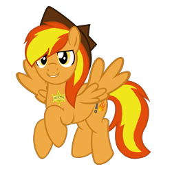 Size: 1435x1413 | Tagged: safe, artist:xxblue-shy-gamersxx, oc, oc only, oc:firey ratchet, pegasus, g4, badge, detective, fedora, hat, male, simple background, solo, transparent background