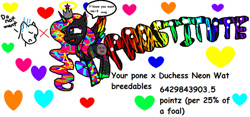 Size: 1024x478 | Tagged: safe, artist:sugarlala-wut, oc, oc only, oc:duchess neon wat, alicorn, pony, alicorn oc, augmented, augmented tail, awesome face, blush lines, blushing, body markings, bracelet, breedable, colored horn, colored wings, comic sans, crown, cute, cute little fangs, do not want, donut steel, ear piercing, earring, eyeshadow, fangs, female, halo, heart, heterochromia, horn, jewelry, joke oc, makeup, mare, multicolored hair, multicolored horn, multicolored mane, multicolored tail, multicolored wings, piercing, rainbow eyes, regalia, simple background, speech bubble, stripes, tail, text, tiara, white background, wings