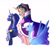 Size: 1700x1600 | Tagged: safe, artist:btanimator, idw, king sombra, princess luna, trixie, alicorn, pony, unicorn, g4, reflections, alicornified, artemis luna, female, good king sombra, height difference, horn, male, mare, mirror universe, open mouth, open smile, princess of humility, race swap, simple background, smiling, spread wings, stallion, trio, trixiecorn, white background, wings