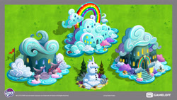 Size: 3840x2160 | Tagged: safe, artist:vladisfender, gameloft, g4, my little pony: magic princess, official, concept art, high res, my little pony logo, no pony, rainbow dash's house