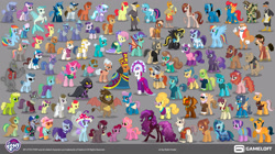 Size: 3840x2149 | Tagged: safe, artist:vladisfender, gameloft, idw, apple bloom, apple crisp, boulder (diamond dog), breezette, bright mac, butterscotch sweets, clover the clever, country mile, crystal (g4), dauntless, decepticolt, deep space, duchess of maretonia, flax seed, floribunda, fluttershy, gravedigger hooffield, hilly hooffield, kibitz, king orion, kingpin, lasso looper, lemon chiffon, lilac sky, medley brook, midnight strike, neighbuchadnezzar, pinkie pie, prim trim, private pansy, rainbow dash, rarity, riverbend willow, rover, rumble, saddle rager, shadowmane, sharp note, sheriff tumbleweed, spot, star hunter, terramar, tight ship, twilight sparkle, wind sock, winter comet, oc, oc:rokuchan, alicorn, bird, breezie, changeling, diamond dog, earth pony, gargoyle, hippogriff, ornithian, pegasus, pony, seapony (g4), unicorn, anthro, g4, my little pony: magic princess, official, anti-sugar pamphleteer, apple bloom's bow, bow, camo dash, canter creek camper, canter creek cardplayer, canter creek farmpony, chic soirée-goer, concept art, cool soirée-goer, diamante elegante, dorsal fin, dr. sacks roamer, eager unicorn student, encouraging unicorn parent, expert festival manager, fauxlestia's guard, female, fin, fin wings, fins, floppy ears, flowing mane, flowing tail, folded wings, friendly timbucktu resident, general dauntless, guardian-goyle, hair bow, high res, hippogriffied, hooffield family, hooffield horticulturist, hooffield mountaineer, horn, ice mirror, idw showified, independent unicorn student, jewelry, kyrippos ii, male, mare, mask, mccolt architect, mccolt mechanic, mccolt tool vendor, my little pony logo, necklace, nightmare pinkie, nightmarified, open mouth, open smile, ornithian barista, ornithian policebird, paramedic pony, poné fantastique aerialist, radical festie-goer, rebel rock star pony, ribbon, ruffly con staff, scales, seaponified, seapony apple bloom, seapony rainbow dash, sensible imperial villager, skydreamer, smiling, snack-loving festie-goer, space twilight sparkle, species swap, speedy old wonderbolt, spread wings, stallion, stern catering pony, super chef announcer, tail, tortoise-racing pony, twilight sneak-le, unnamed ornithian, western fluttershy, wings, wrestler, young dauntless