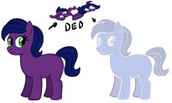 Size: 2500x1500 | Tagged: artist needed, safe, oc, oc only, earth pony, ghost, ghost pony, pony, blank flank, blue mane, blue tail, earth pony oc, eyelashes, frown, green eyes, inverted colors, process, purple coat, simple background, solo, tail, transparent background