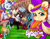 Size: 1017x786 | Tagged: safe, artist:midnightpremiere, oc, oc:copper chip, oc:foreshock, oc:golden gates, oc:silver span, pegasus, unicorn, arthur slugworth, babscon, babscon mascots, bow, bubblegum, candy, candy cane, chocolate, clothes, convention, convention art, cowboy, cowboy hat, cowboy outfit, curly hair, facial hair, fake moustache, fizzy lifting drink, flying, food, ghirardelli, glasses, gum, hat, horn, jawbreaker, looking at you, looking down, mascot, mike teavee, moustache, mushroom, red socks, roald dahl, socks, soda, suit, text, tuxedo, violet beauregarde, willy wonka, willy wonka and the chocolate factory