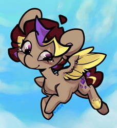 Size: 854x936 | Tagged: safe, artist:midnightpremiere, oc, oc only, oc:hors, pegasus, commission, curly hair, flying, looking down, october, solo, your character here