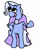 Size: 318x419 | Tagged: safe, artist:fragonreal, trixie, pony, unicorn, g4, bipedal, cape, clothes, eyebrows, eyebrows visible through hair, floating eyebrows, hat, hoof on hip, horn, lidded eyes, open mouth, open smile, pixel-crisp art, simple background, smiling, solo, standing, trixie's cape, trixie's hat, white background