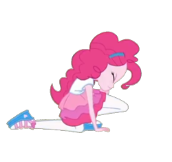 Size: 769x723 | Tagged: safe, artist:blockslikepl, edit, edited screencap, screencap, pinkie pie, equestria girls, equestria girls specials, g4, my little pony equestria girls: rollercoaster of friendship, background removed, clothes, eyes closed, female, not a vector, rah rah skirt, simple background, skirt, solo, tank top, transparent background