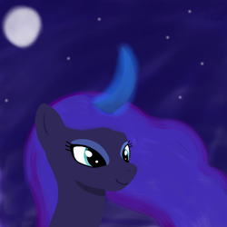 Size: 2048x2048 | Tagged: safe, artist:trrrebleee, artist:trrriple0dds, princess luna, alicorn, g4, drawing, moon, painting, solo