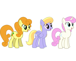 Size: 3000x2400 | Tagged: safe, artist:90sigma, artist:kooner-cz, editor:luckydog416, carrot top, cloud kicker, golden harvest, twinkleshine, earth pony, pegasus, pony, unicorn, g4, female, horn, mare, simple background, transparent background, trio, trio female