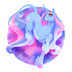 Size: 2000x2000 | Tagged: safe, artist:oneiria-fylakas, oc, oc only, oc:bird song, pony, unicorn, g4, artfight, blue coat, circle background, coat markings, colored belly, colored hooves, colored pinnae, facial markings, female, fetlock tuft, gift art, gradient legs, high res, hooves, horn, leonine tail, lineless, long horn, long mane, long tail, looking up, magical lesbian spawn, mare, next generation, offspring, pale belly, parent:rainbow dash, parent:twilight sparkle, parents:twidash, pink hooves, raised hooves, raised leg, shiny hooves, shiny mane, shiny tail, slender, smiling, socks (coat markings), solo, sparkly mane, sparkly tail, speedpaint available, standing, standing on one leg, star (coat marking), tail, thick eyelashes, thin, thin legs, three toned mane, three toned tail, unicorn oc, wall of tags, yellow eyes