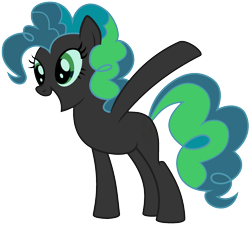 Size: 1920x1728 | Tagged: artist needed, source needed, safe, anonymous artist, edit, pinkie pie, queen chrysalis, earth pony, pony, g4, alternate color palette, cute, diapinkes, female, fusion, fusion:pinkie pie, fusion:queen chrysalis, hoof in air, mare, open mouth, open smile, smiling, solo