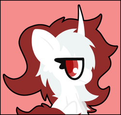 Size: 3750x3560 | Tagged: safe, artist:moonydusk, oc, oc only, oc:red rocket, unicorn, fluffy, gradient background, horn, looking at you, solo, unamused