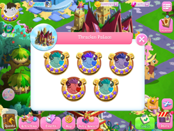 Size: 2048x1536 | Tagged: safe, gameloft, ballista, oak nut, princess celestia, princess luna, scales (g4), truffle shuffle, minotaur, g4, my little pony: magic princess, error, female, filly, filly celestia, filly luna, glitch, minotaur ocellus, younger