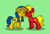 Size: 408x276 | Tagged: safe, oc, oc only, oc:china, oc:ukraine, earth pony, pony, unicorn, pony town, braid, braided pigtails, braided tail, china, curved horn, duo, flower, green background, horn, nation ponies, pigtails, ponified, simple background, sunflower, tail, ukraine