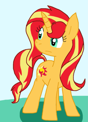 Size: 739x1020 | Tagged: safe, artist:cmara, sunset shimmer, unicorn, g4, female, horn, solo