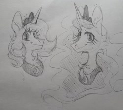 Size: 1080x958 | Tagged: safe, artist:sparjechkaa, princess luna, alicorn, pony, g4, bust, looking at you, old art, portrait, sketch, sketch dump, smiling, smiling at you, solo, traditional art, young luna