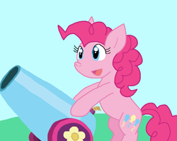 Size: 1113x888 | Tagged: safe, artist:cmara, pinkie pie, earth pony, g4, female, party cannon, solo