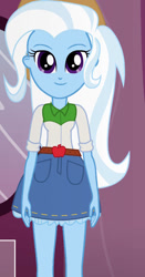 Size: 490x936 | Tagged: safe, artist:qbert2kcat, trixie, equestria girls, g4, clothes, clothes swap, cowboy hat, cowgirl, denim, denim skirt, hat, skirt, solo, stetson