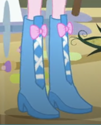 Size: 398x492 | Tagged: safe, screencap, pinkie pie, human, equestria girls, g4, my little pony equestria girls, boots, boots shot, cropped, high heel boots, legs, pictures of legs, shoes, solo