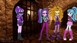 Size: 2160x1216 | Tagged: artist needed, source needed, safe, edit, adagio dazzle, aria blaze, sonata dusk, starlight glimmer, equestria girls, g4, blindfold, dungeon, gag, s5 starlight, the dazzlings