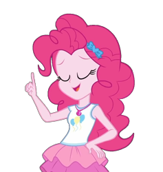 Size: 832x878 | Tagged: safe, artist:blockslikepl, edit, edited screencap, screencap, pinkie pie, human, equestria girls, g4, background removed, eyes closed, female, simple background, solo, transparent background