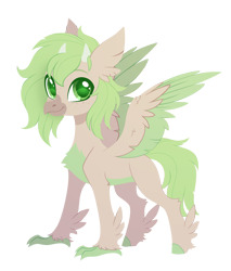 Size: 2420x2835 | Tagged: safe, artist:belka-sempai, part of a set, oc, oc only, classical hippogriff, hippogriff, g4, classical hippogriffied, commission, hippogriffied, horns, simple background, smiling, solo, species swap, spread wings, transparent background, wings, ych result