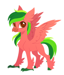 Size: 2420x2835 | Tagged: safe, artist:belka-sempai, part of a set, oc, oc only, oc:feather foot, classical hippogriff, hippogriff, g4, classical hippogriffied, commission, hippogriffied, male, simple background, smiling, solo, species swap, spread wings, transparent background, wings, ych result