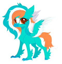 Size: 2720x2835 | Tagged: safe, artist:belka-sempai, part of a set, oc, oc only, oc:phoenix redtail, classical hippogriff, hippogriff, g4, classical hippogriffied, commission, female, hippogriffied, simple background, smiling, solo, species swap, spread wings, transparent background, wings, ych result