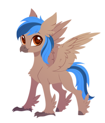 Size: 2420x2835 | Tagged: safe, artist:belka-sempai, part of a set, oc, oc only, classical hippogriff, hippogriff, g4, commission, male, simple background, smiling, solo, species swap, spread wings, transparent background, wings, ych result