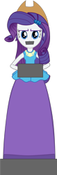 Size: 1165x3570 | Tagged: safe, artist:cartoonmasterv3, rarity, human, equestria girls, g4, 1000 hours in ms paint, birthday, birthday gift, bondage, bound and gagged, cement, clothes, cowgirl, cowgirl outfit, dress, female, gag, long dress, long skirt, simple background, skirt, solo, transparent background, western