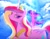 Size: 2048x1583 | Tagged: dead source, safe, artist:petaltwinkle, princess cadance, twilight sparkle, alicorn, bird, pony, g4, backlighting, cloud, colored wings, colored wingtips, crepuscular rays, day, duo, duo female, eye clipping through hair, eyelashes, eyeshadow, female, folded wings, horn, lidded eyes, long horn, long mane, looking at someone, looking back, makeup, mare, multicolored mane, multicolored tail, outdoors, peytral, pink coat, pink eyeshadow, purple coat, purple eyes, purple wingtips, raised hoof, shiny eyes, signature, sky background, smiling, solo focus, standing, tail, three toned mane, three toned tail, twilight sparkle (alicorn), unicorn horn, windswept mane, windswept tail, wings