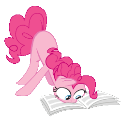 Size: 500x483 | Tagged: safe, artist:goblinengineer, pinkie pie, earth pony, pony, g4, ponyville confidential, animated, female, gif, mare, newspaper, reading, simple background, solo, transparent background