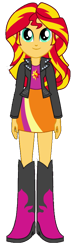 Size: 280x968 | Tagged: safe, artist:qbert2kcat, sunset shimmer, equestria girls, g4, background removed, boots, clothes, high heel boots, jacket, shirt, shoes, simple background, skirt, solo, transparent background